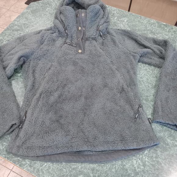 Kuhl Flight Jacket Women's Size M Fuzzy Deep Pile Fleece Full Zip Pockets Hooded - Picture 1 of 16